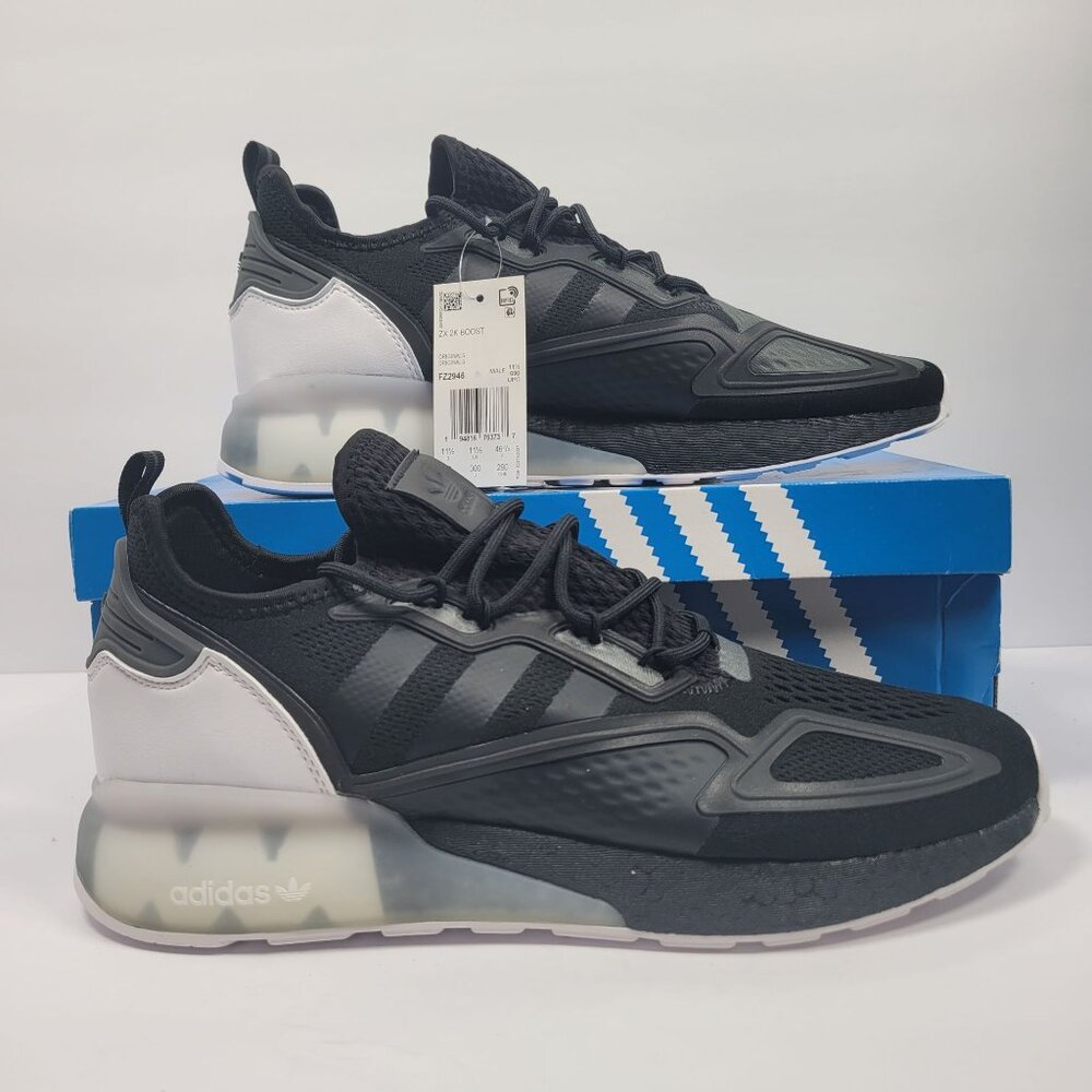 Adidas ZX 2K Boost 2020 Men's Black White Sneakers FZ2946 US Size 12 NWT